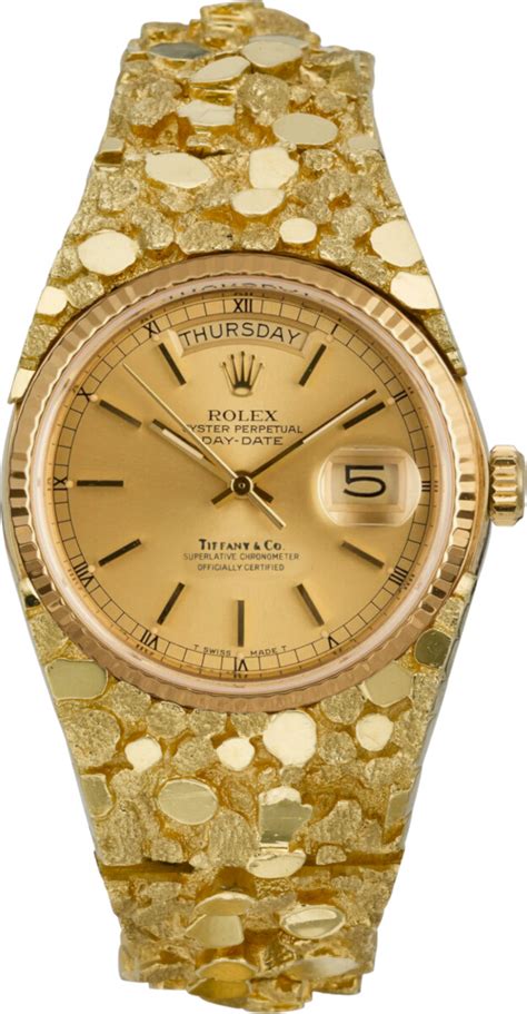 vintage gold nugget rolex watch|tiffany and co gold nugget.